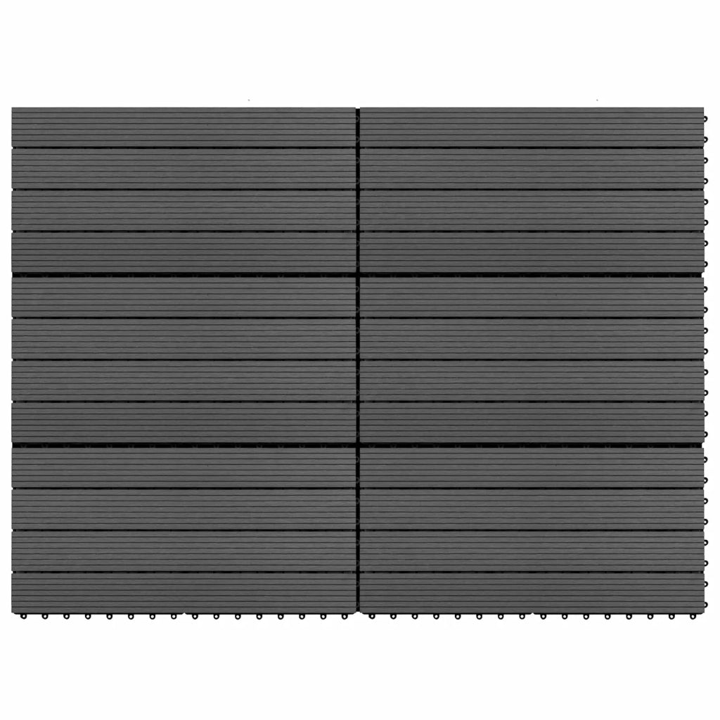 Piastrella per Decking 6 pcs Nero 60 x 30 cm WPC 42046688
