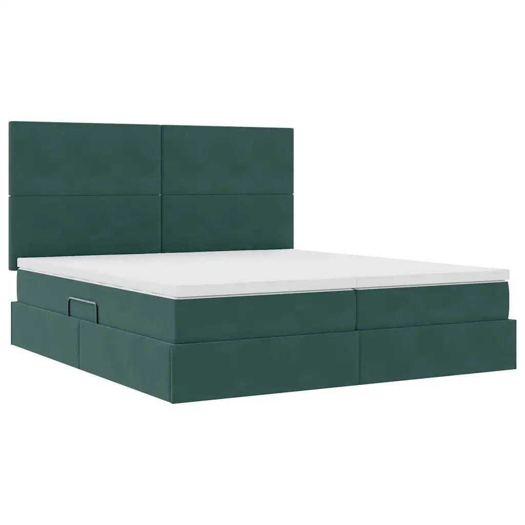 Letto con Contenitore Verde Scuro 180 x 200 cm Velluto