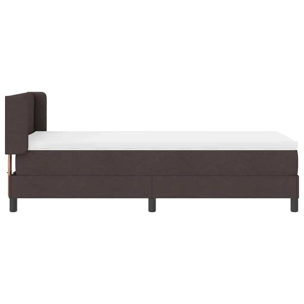 Letto a molle con testiera Marrone Scuro 200 x 100 cm Tessuto 3341156
