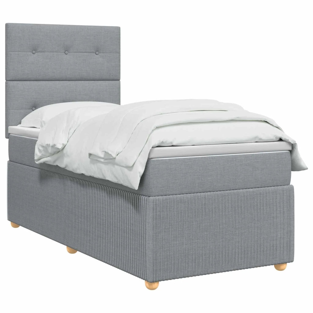Letto box spring con materasso Grigio Chiaro 90 x 200 cm 3454305