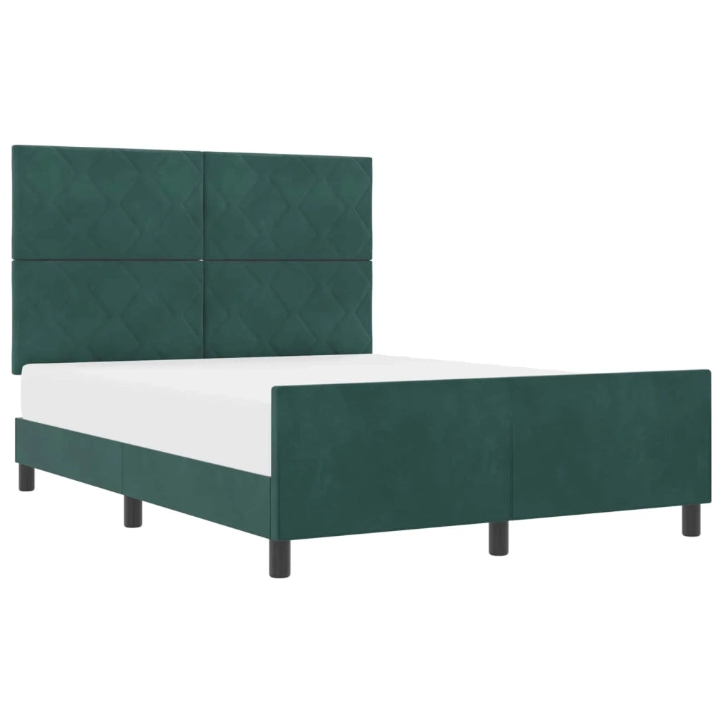Letto a molle con testiera Verde Scuro 140 x 200 cm Velluto 3345014