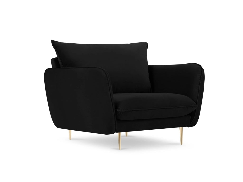 Cosmopolitan Design - Poltrona "Vienna" in velluto nero 