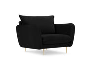 Cosmopolitan Design - Poltrona "Vienna" in velluto nero 
