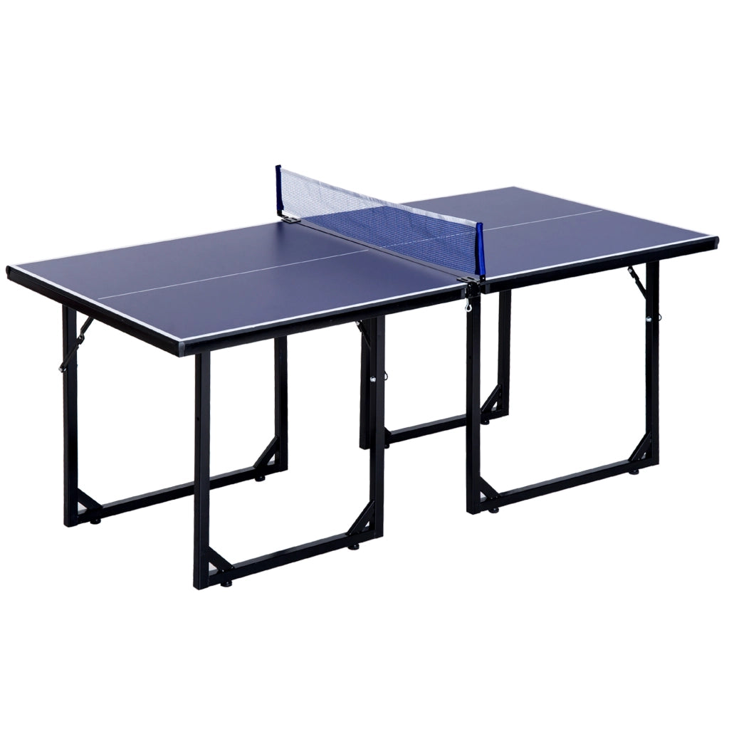 EasyComfort Tavolo da Ping Pong Pieghevole per Interni, Tavolo Ping Pong con Rete, Montaggio Non Richiesto, 182x91 cm, Blu e Viola