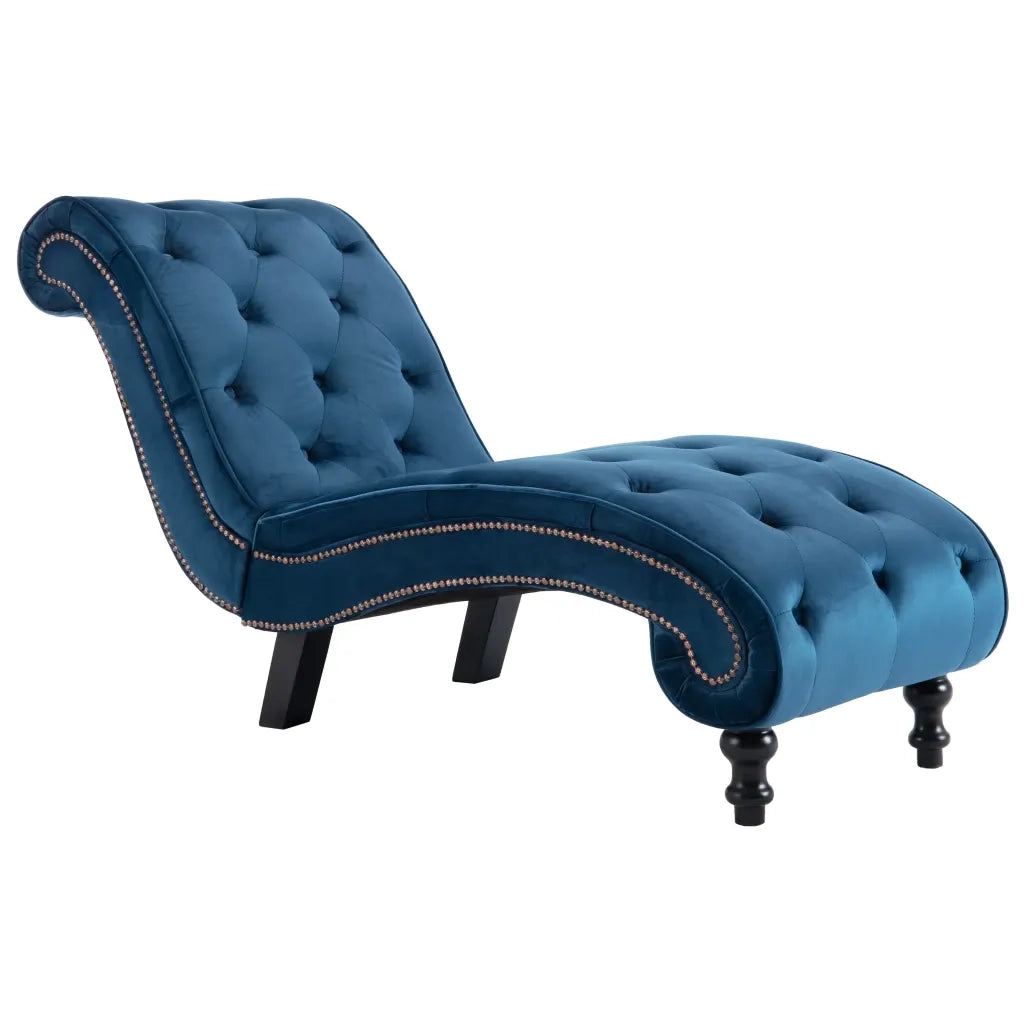 Sedia a Sdraio Blu in Velluto 248608