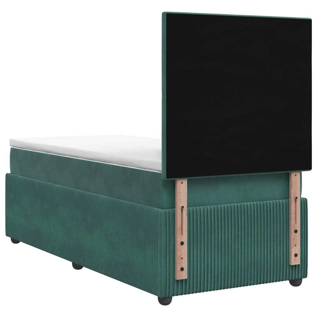 Letto box spring con materasso Verde Scuro 100 x 200 cm Velluto 3454550