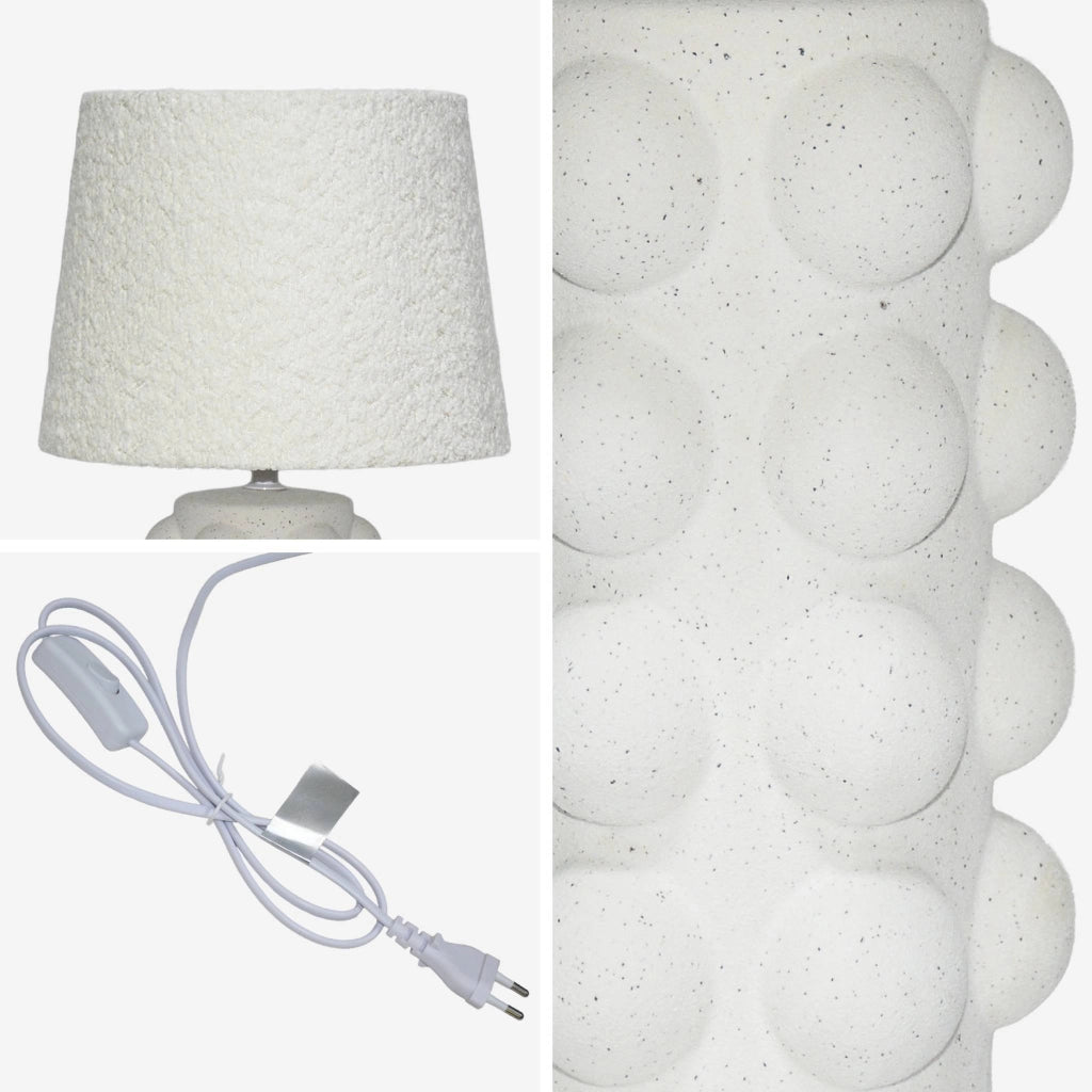 Lampada da tavolo interna ceramica, 45cm, bianco