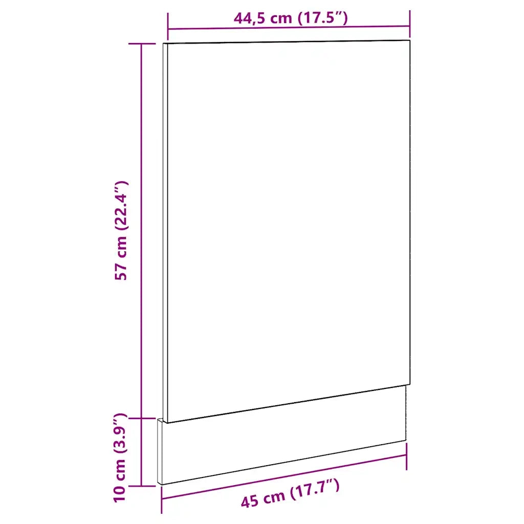 Pannello Lavastoviglie “Lyon” Grigio Cemento 45x3x67 cm 856130