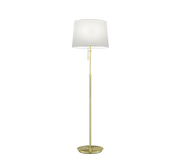 Piantana 3 lampadine, metallo, ottone satinato e bianco, H 180 cm, Lyon
