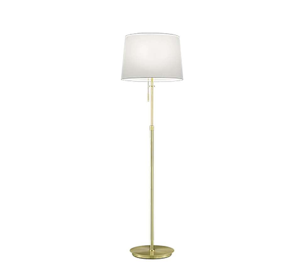 Piantana 3 lampadine, metallo, ottone satinato e bianco, H 180 cm, Lyon