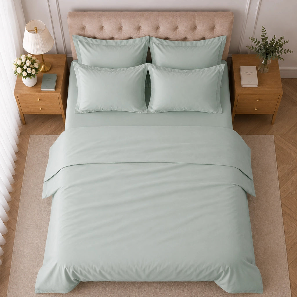 Rotira, set Completo Letto Piazza e Mezza in Cotone, Verde Menta