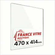 470 x 414 x 4 mm - Vetro per stufa a legna - vetro camino di ricambio - vetro per caminetto resistente al fuoco - France Vitre