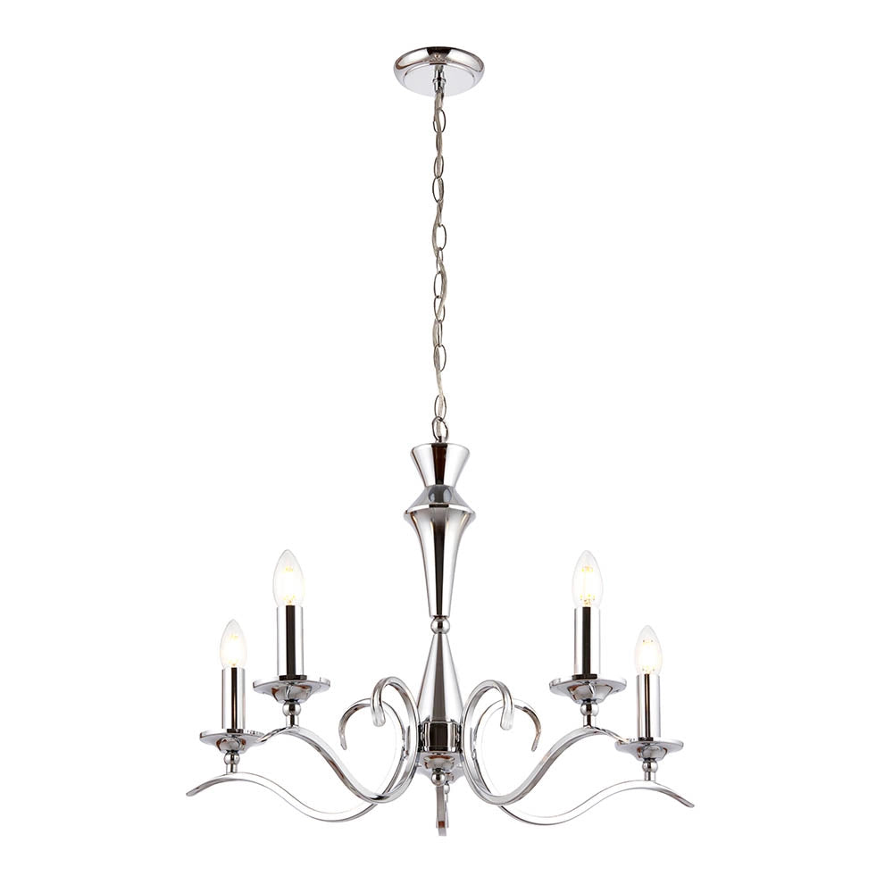 Lampadario Kora Endon cromato 5 luci E14 dimmerabile
