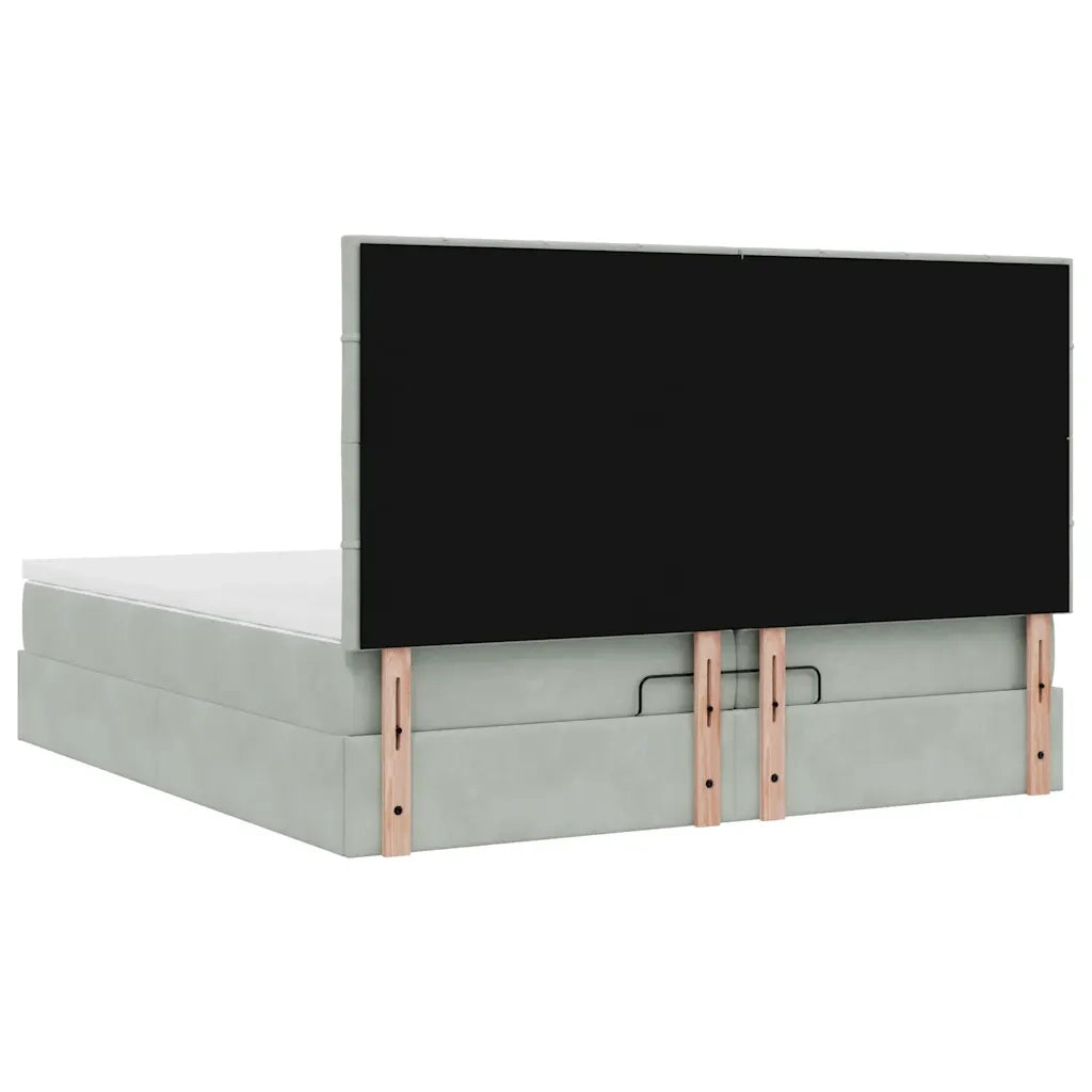 Struttura Letto Pouf con Materassi 200x200 cm Velluto 3314342