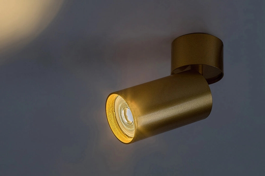 Faretto soffitto rotondo oro 1 luce orientabile GU10 Mirina