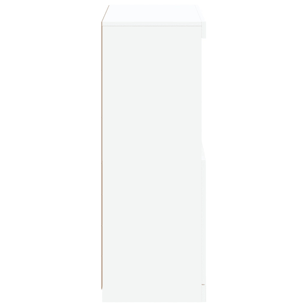 Credenza con Luci -Buffet-Armadio da cucina Bianca 60,5x37x100 cm