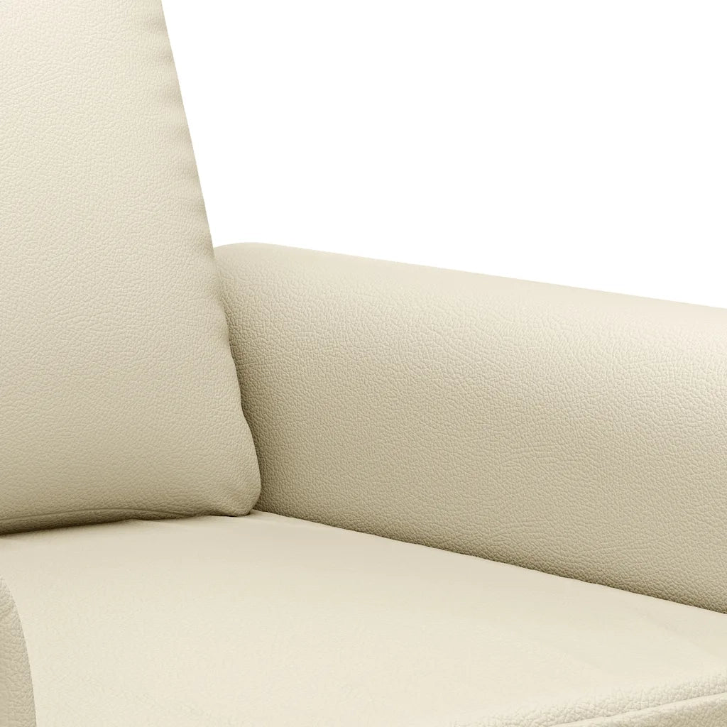 Divano a 2 Posti Crema 140 cm in Similpelle 359505