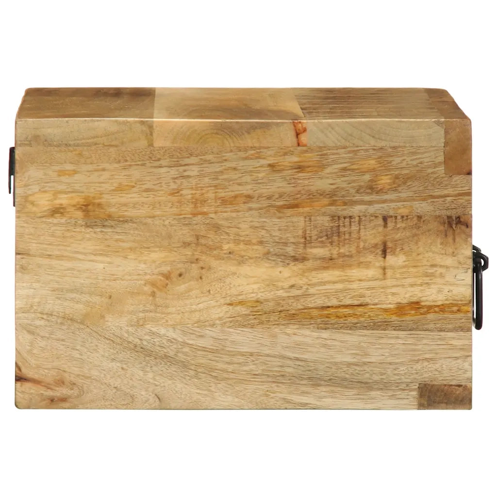 Comodini da Parete 2pz in Legno Grezzo Massello di Mango 4017455