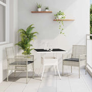 Set da Pranzo per Giardino 3 pcs Grigio chiaro polyrattan 3334933