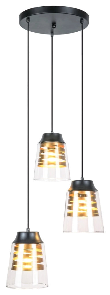 Lampada a sospensione Zenaida Rabalux 3xE27 nero Ø40