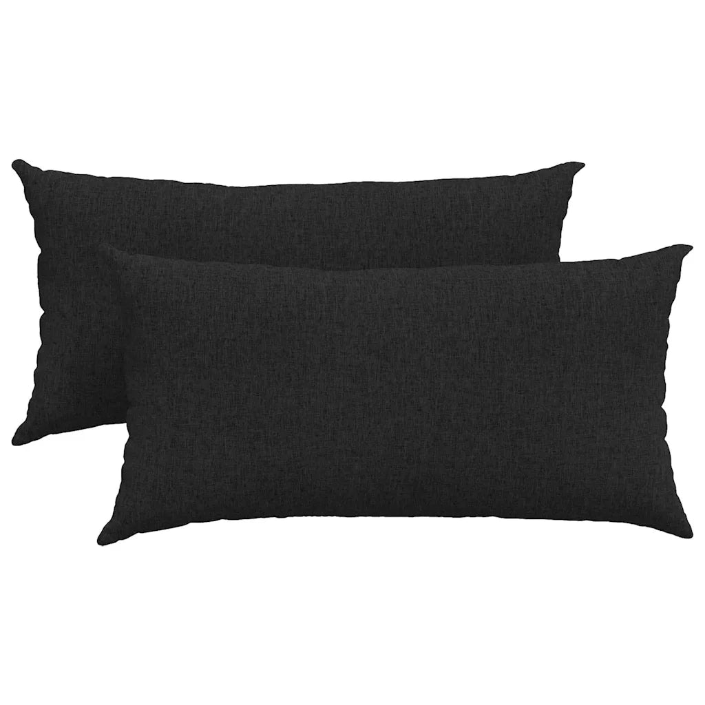 Cuscini da Divano 2 pcs Nero 80 x 40 cm Tessuto 42013698