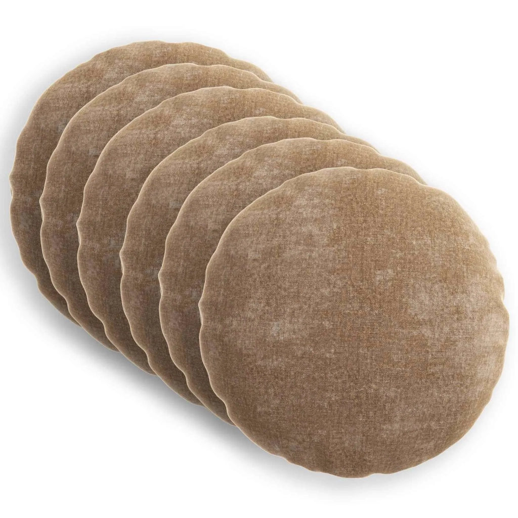 Federa 6 pz HEERLEN Marrone Ø 60 cm Tessuto Chenille 922966