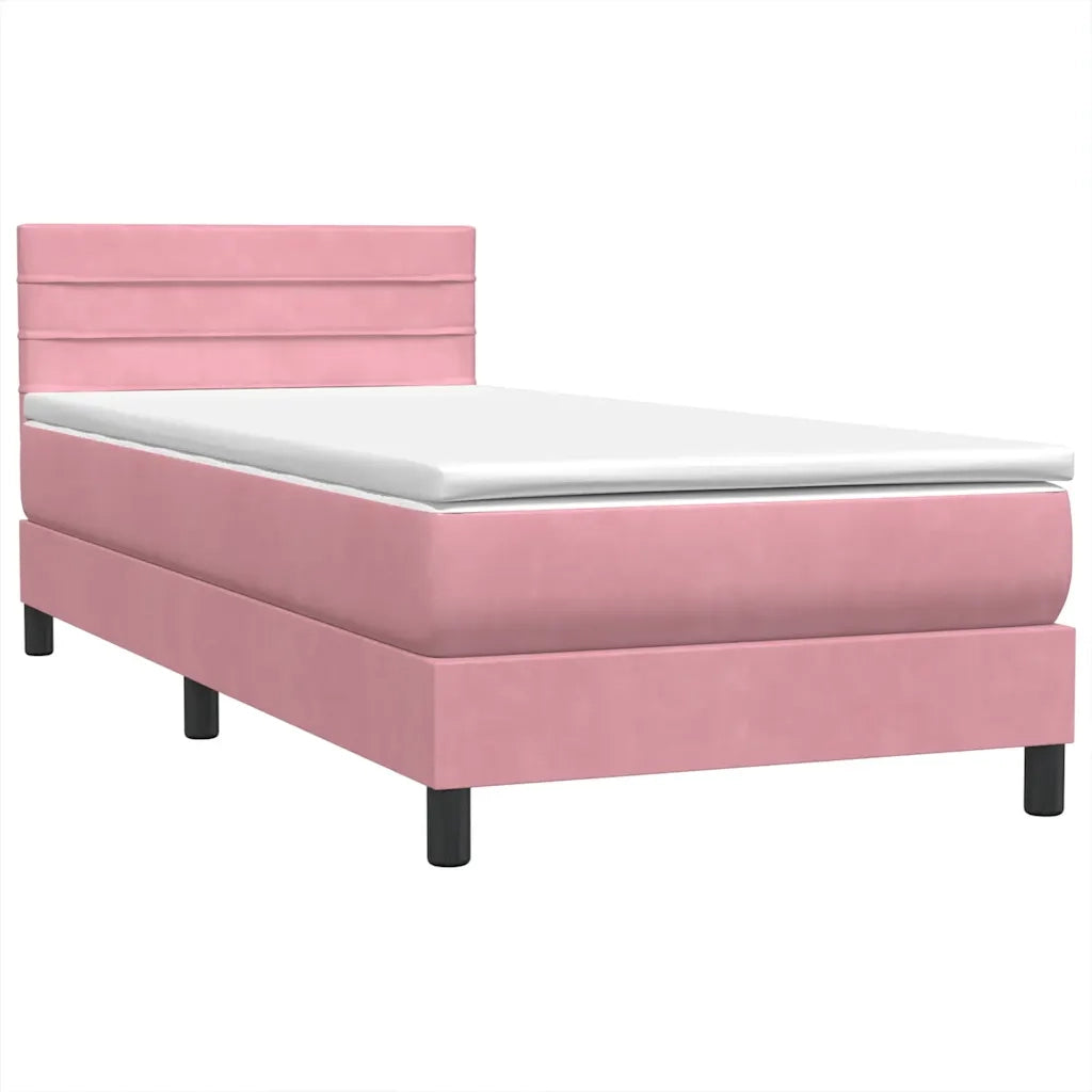 Giroletto a Molle con Materasso Rosa 80x220 cm Velluto 3316334