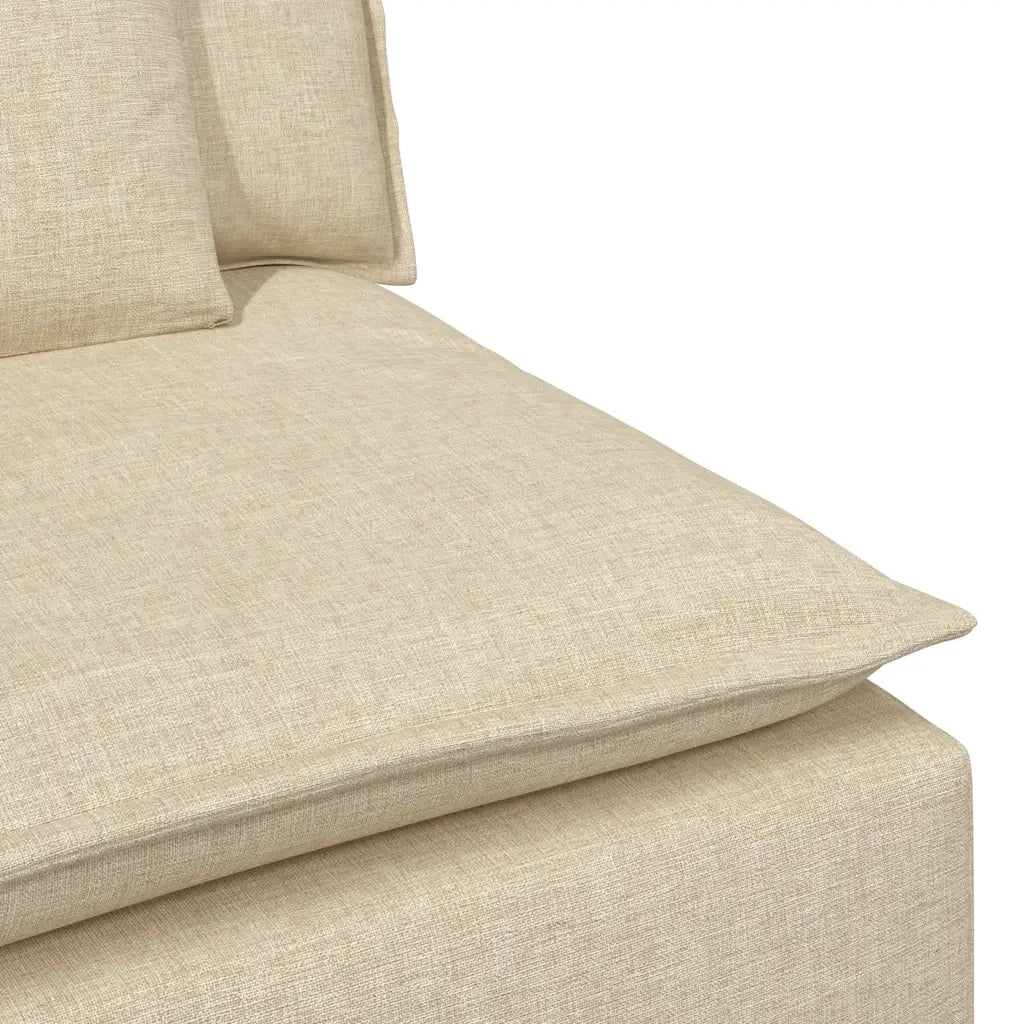 Divano Modulare con Cuscini Crema 3321123