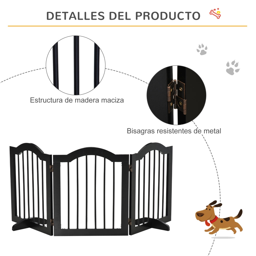Barriera di Sicurezza Pieghevole per Cani ¨C Minimal ¨C Nero 154.5x29.5x61 cm
