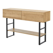 Consolle in metallo 75 x 120 x 30 cm effetto rovere nero 03_0008597