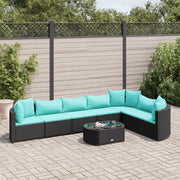 Set Divani da Giardino con Cuscini 8 pz Nero in Polyrattan 3308388