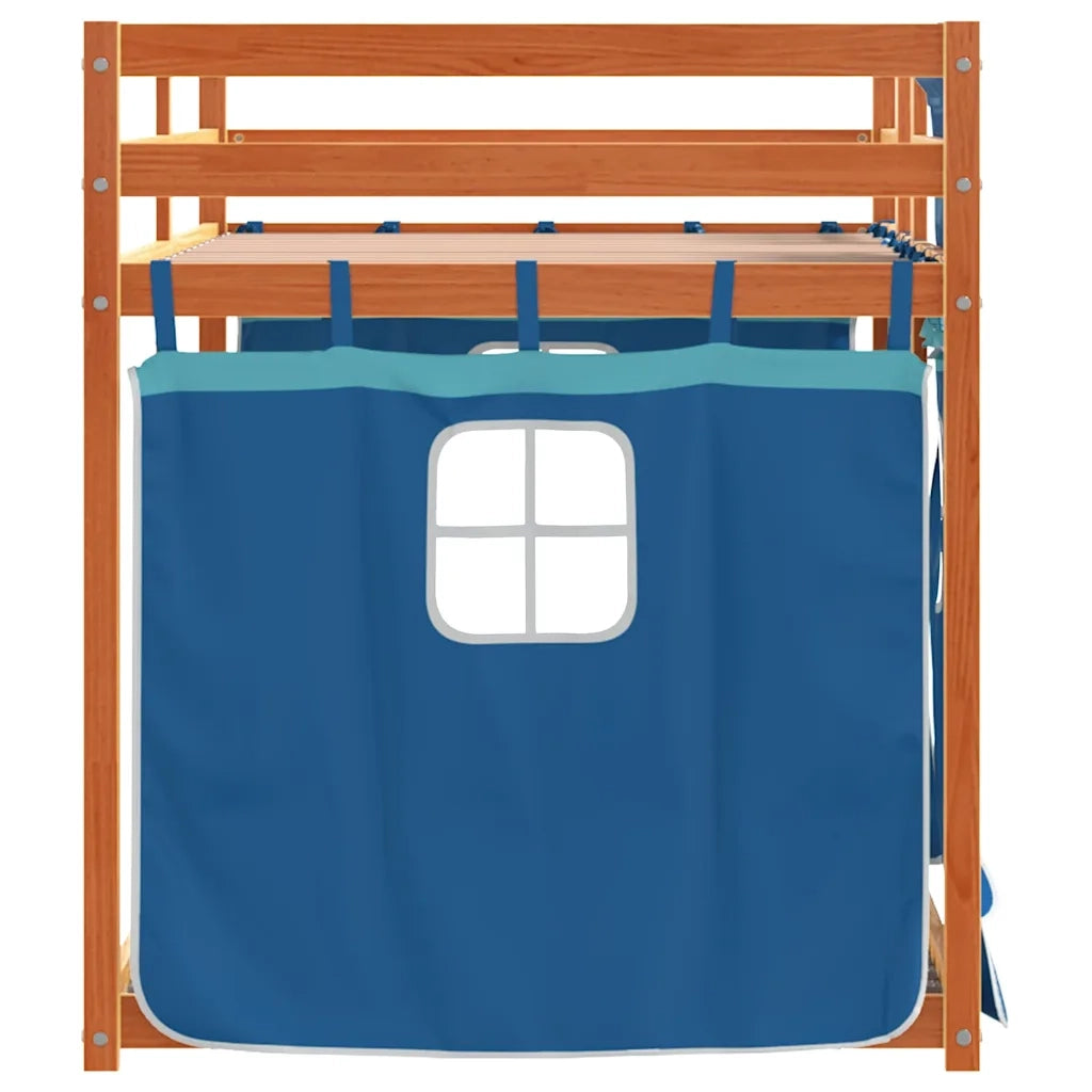 Letto singolo | Letto per adulti | Letto a Castello senza Materasso Blu 80x200 cm Massello Pino
