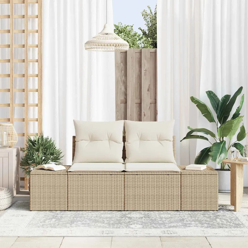 Divano da giardino Beige 184 x 62 x 69 cm polyrattan 42006796