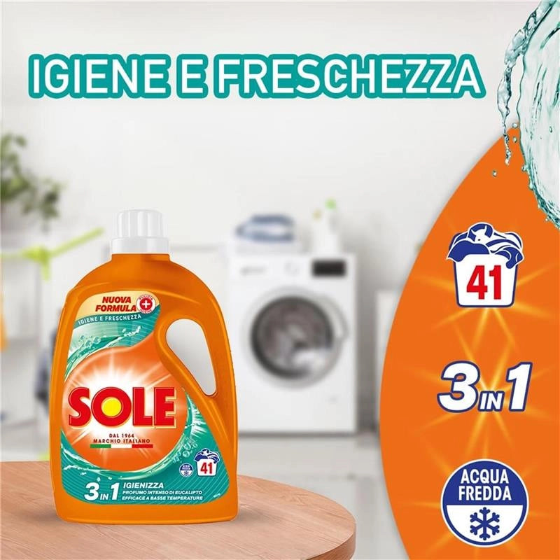 SET 5 DETERSIVO LIQUIDO SOLE DA 41 LAVAGGI IGIENE & FRESCHEZZA