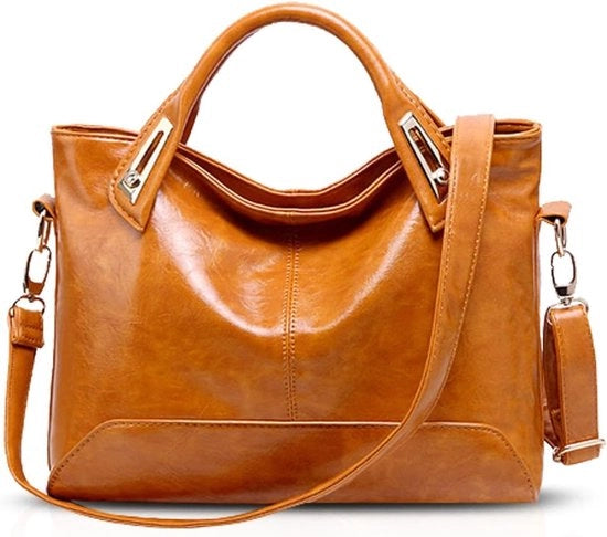 Borsa elegante per donna grande in PU marrone