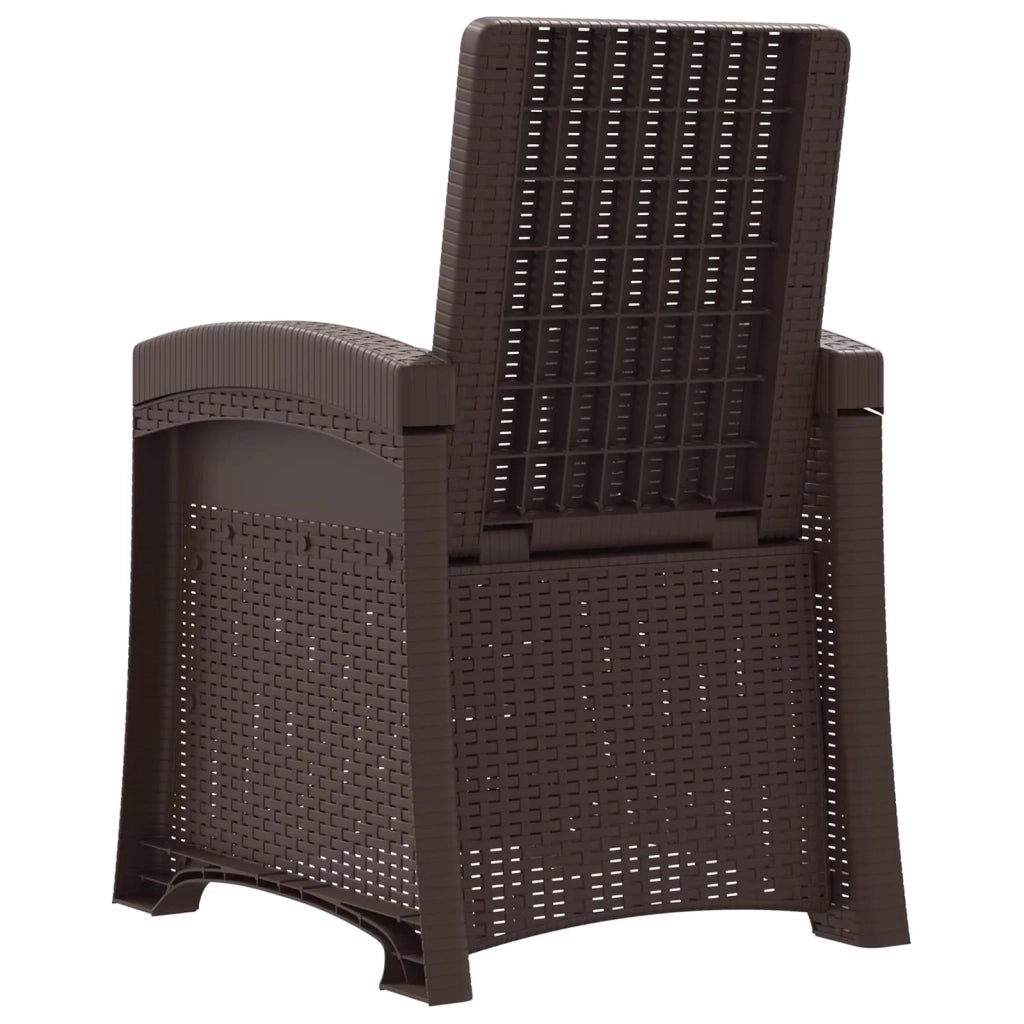 Sedia da giardino reclinabile effetto rattan Marrone e Tortora 8012006