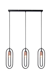 Lampada sospensione Rabalux Rovier nera metallo 3xE27