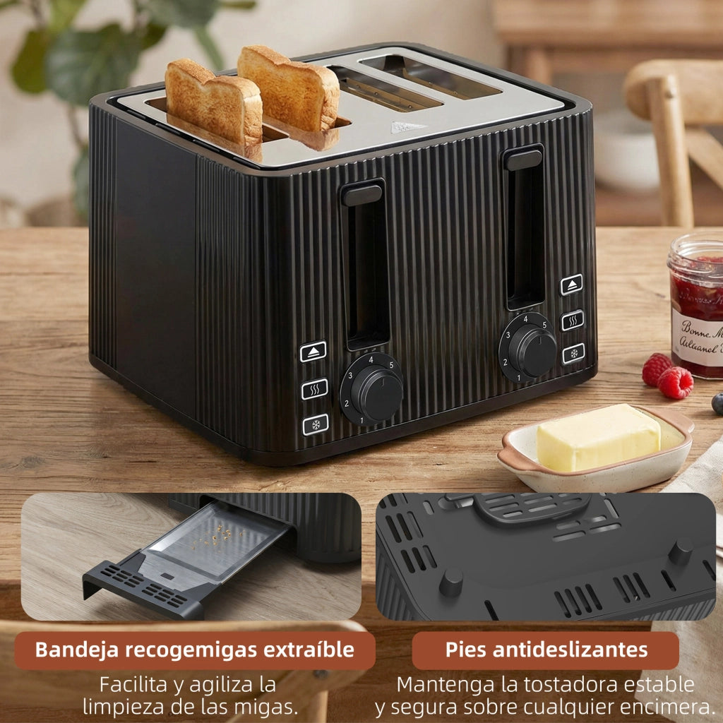 Tostapane 4 Fette Largo ¨C zephmum ¨C Nero