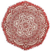 Tappeto tappetino Cotone Rosso stile Orientale Soggiorno ø 120 cm