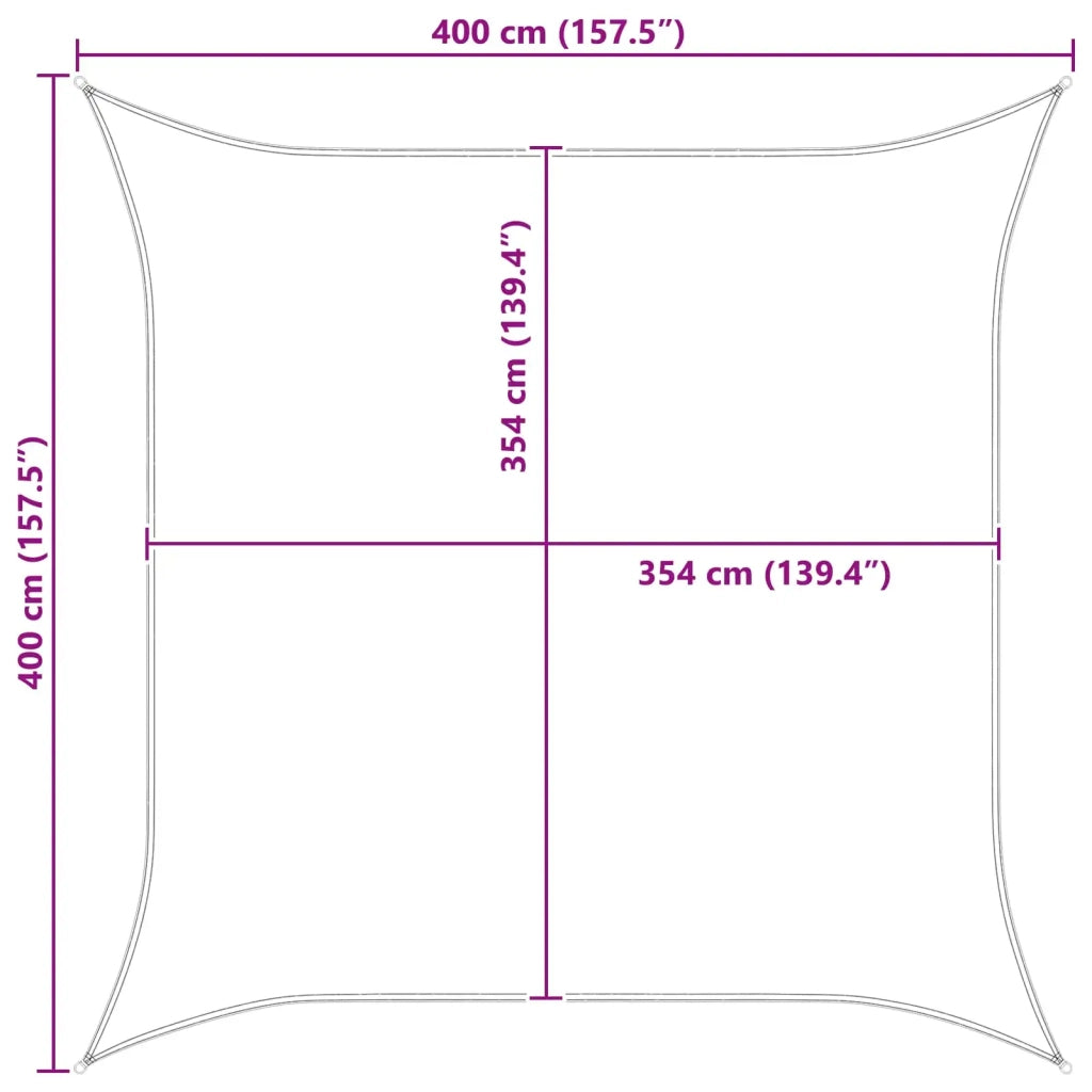 Telo Ombra da Esterno 4 x 4 m 100% Poliestere Oxford 42030995