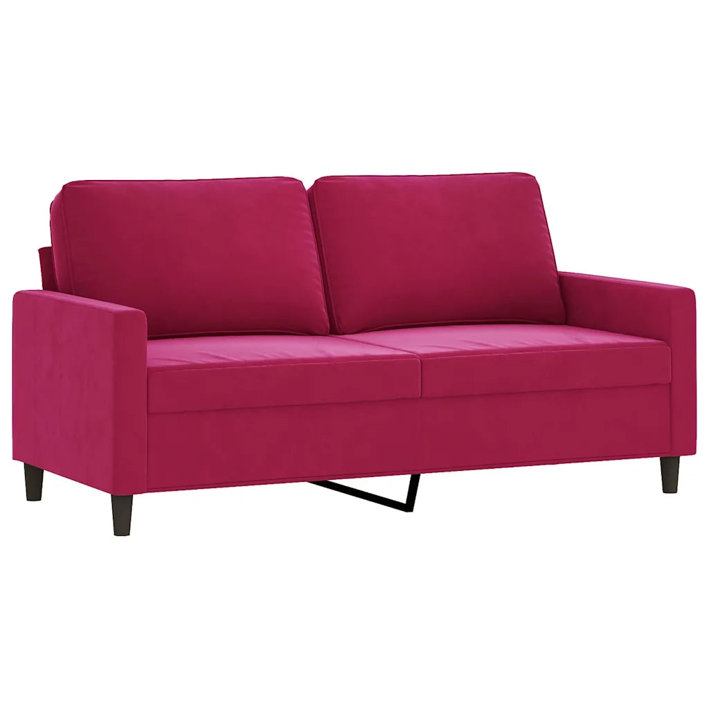 Divano a 2 Posti Rosso Vino 140 cm in Velluto 359203