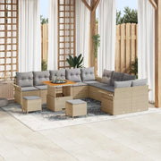 Set Divano da Giardino con cuscino 13 pcs Beige e Grigio Chiaro 3364142