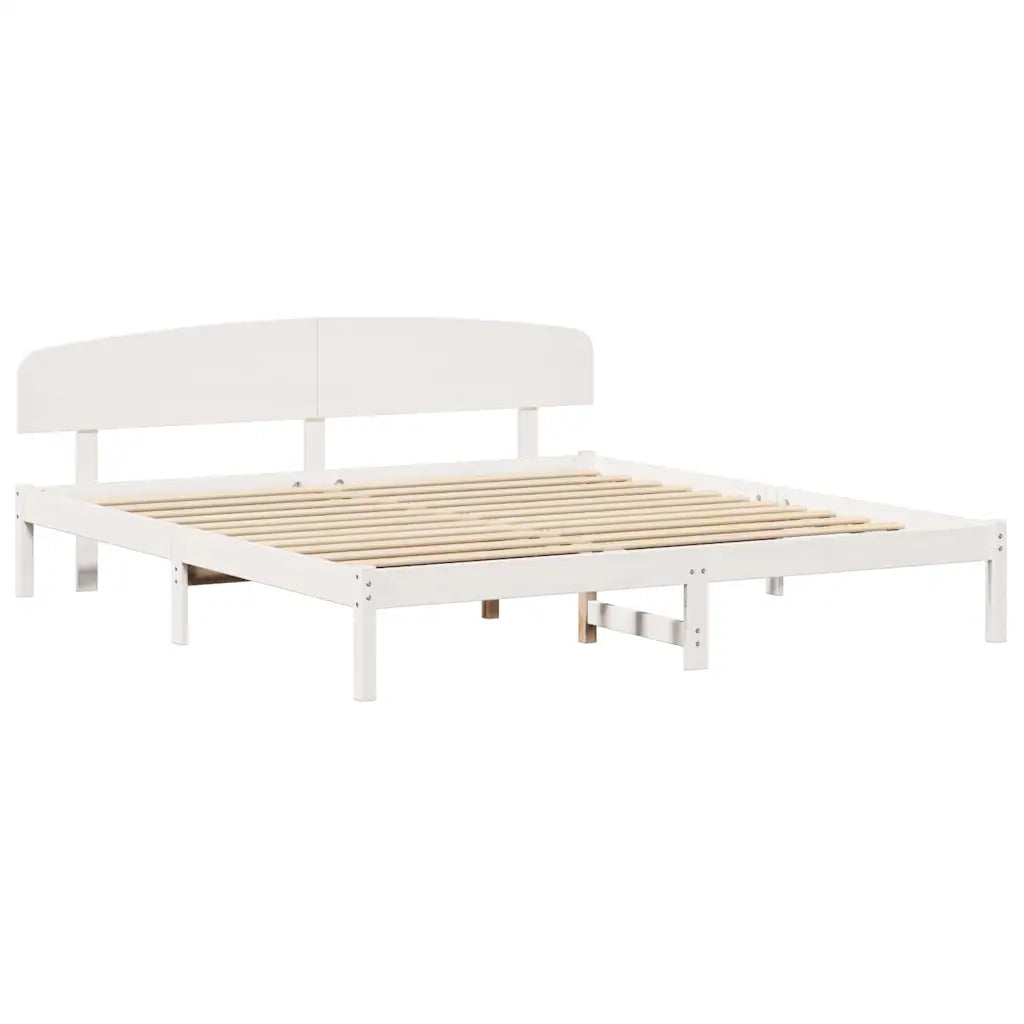 Struttura del letto Bianco 200 x 200 cm Pino massello