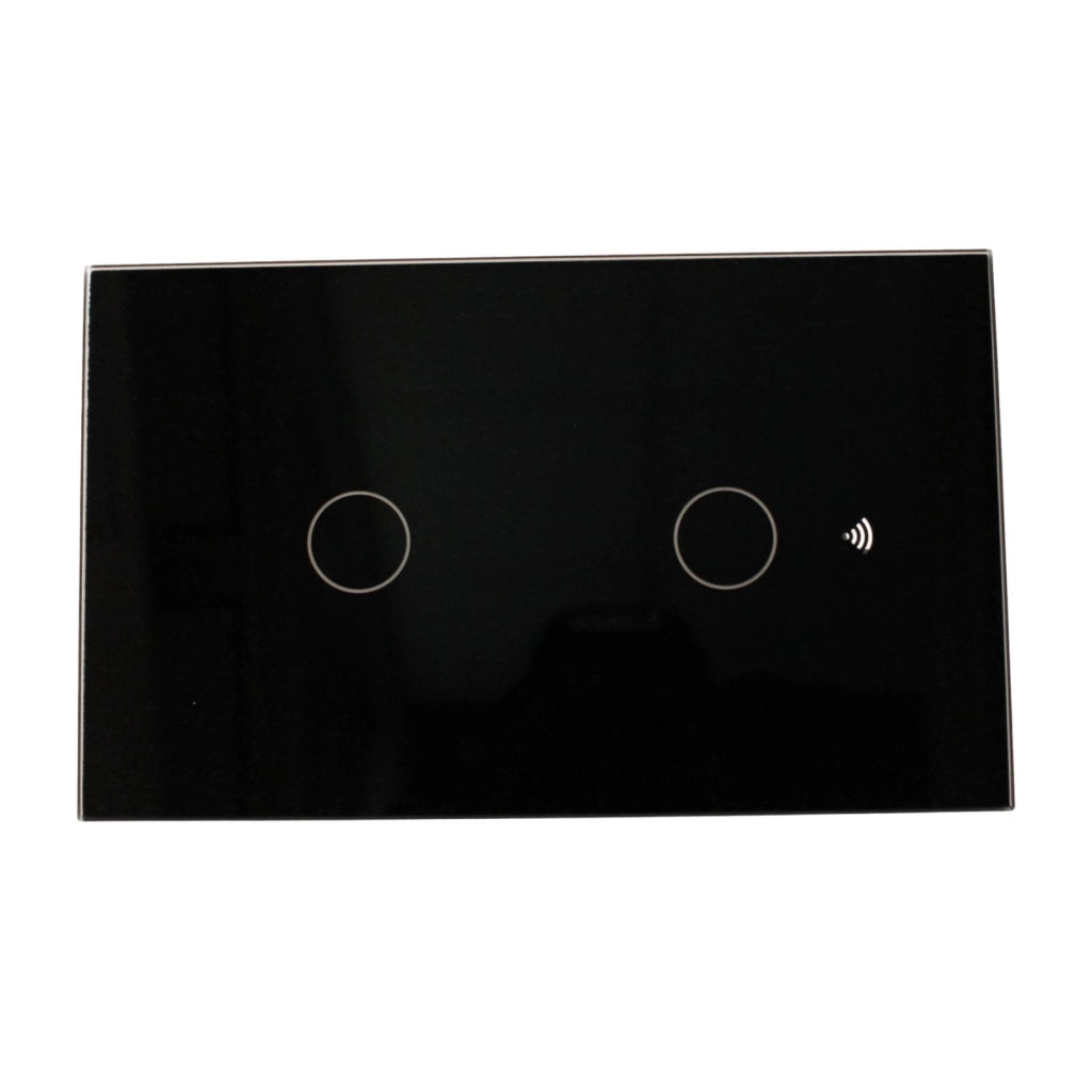 Interruttore Led Dimmer Taglio Di Fase, Pannello Touch 2 Tasti, Colore Nero, WIFI + Bluetooth, APP TUYA Smart Life, 220V 10A, 120X72X38mm Per Scatola 503, IP20