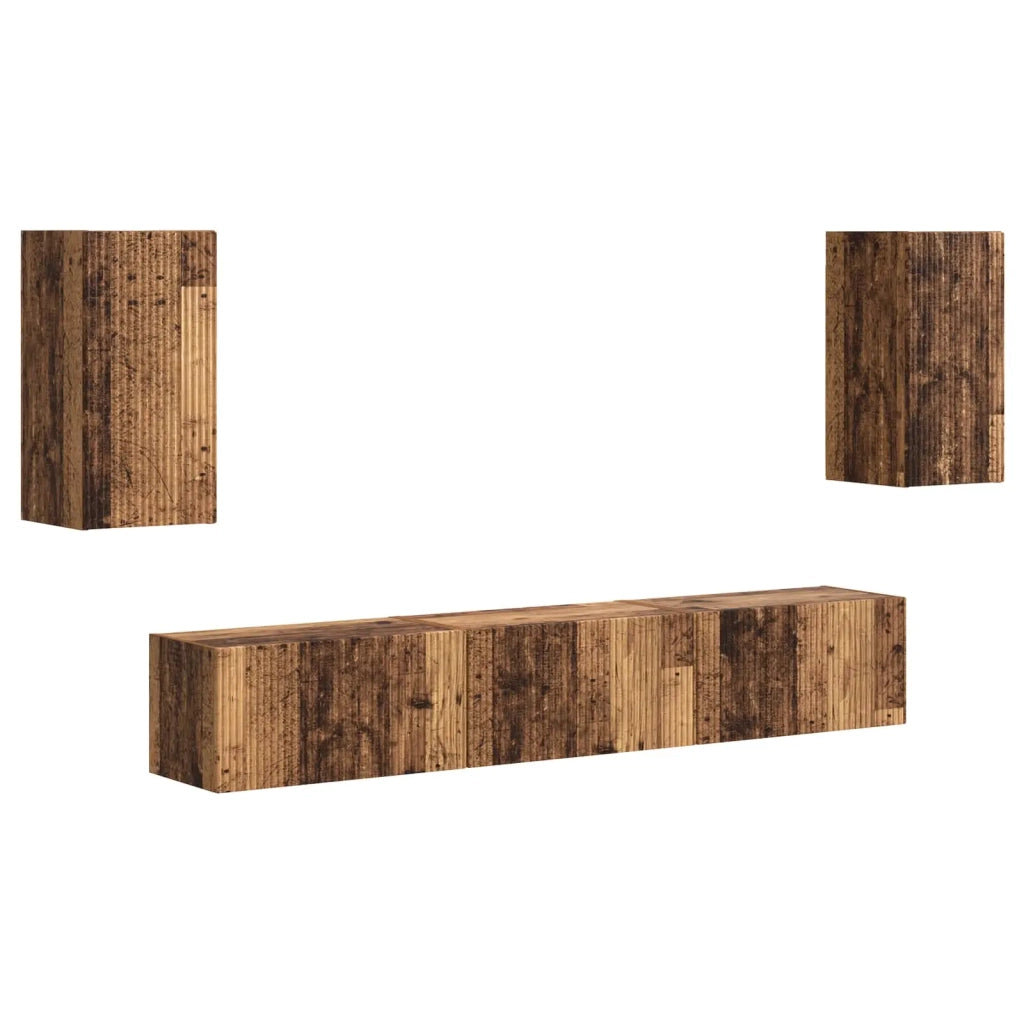 Set mobile TV 5 pcs Legno vecchio Legno multistrato 3409076