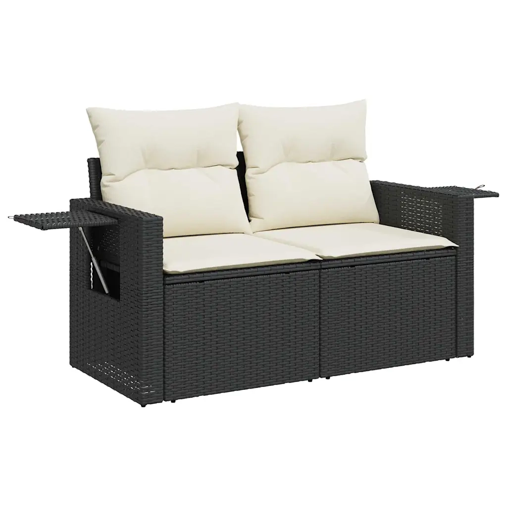 Set Divani da Giardino 11 pz con Cuscini in Polyrattan Nero 3268146