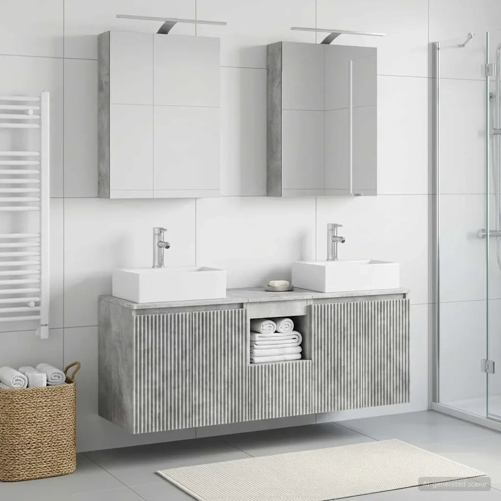 Set di Armadi da Bagno 5 pcs Grigio Cemento 3406394
