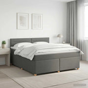 Letto box spring con materasso Grigio Scuro 140 x 190 cm 3450945