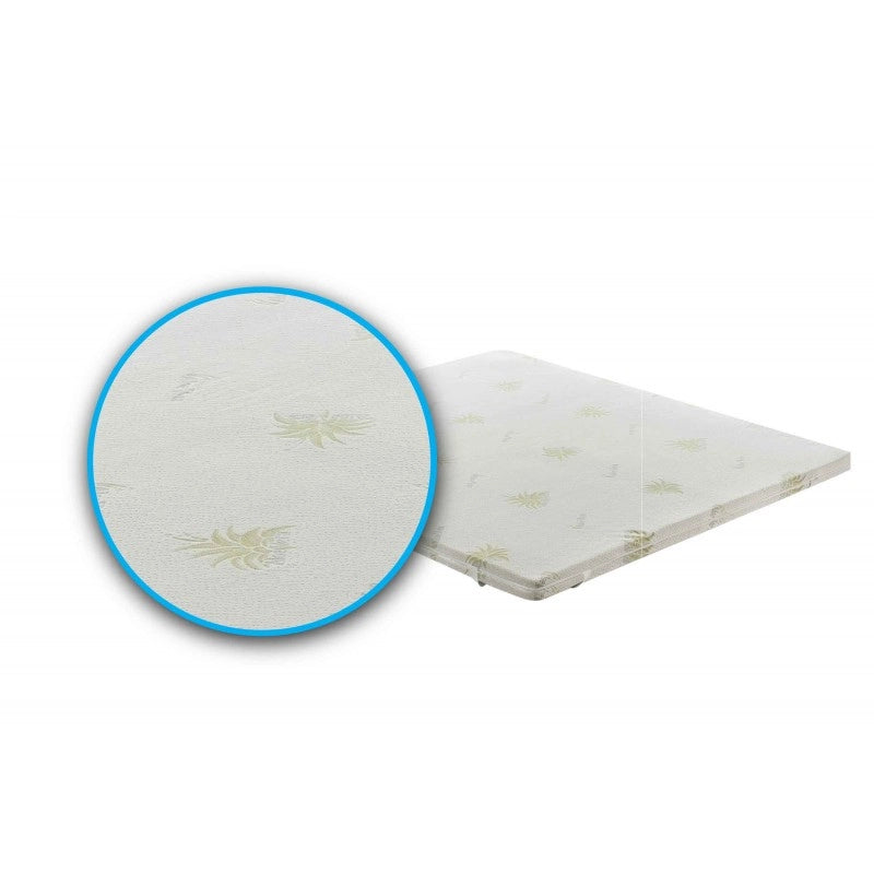 Topper correttore memory foam alto 10cm - rivestimento all’aloe vera - 120x190