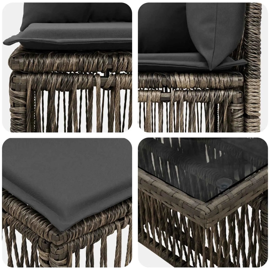 Set Divano da Giardino 12 pz Grigio polyrattan 3436580